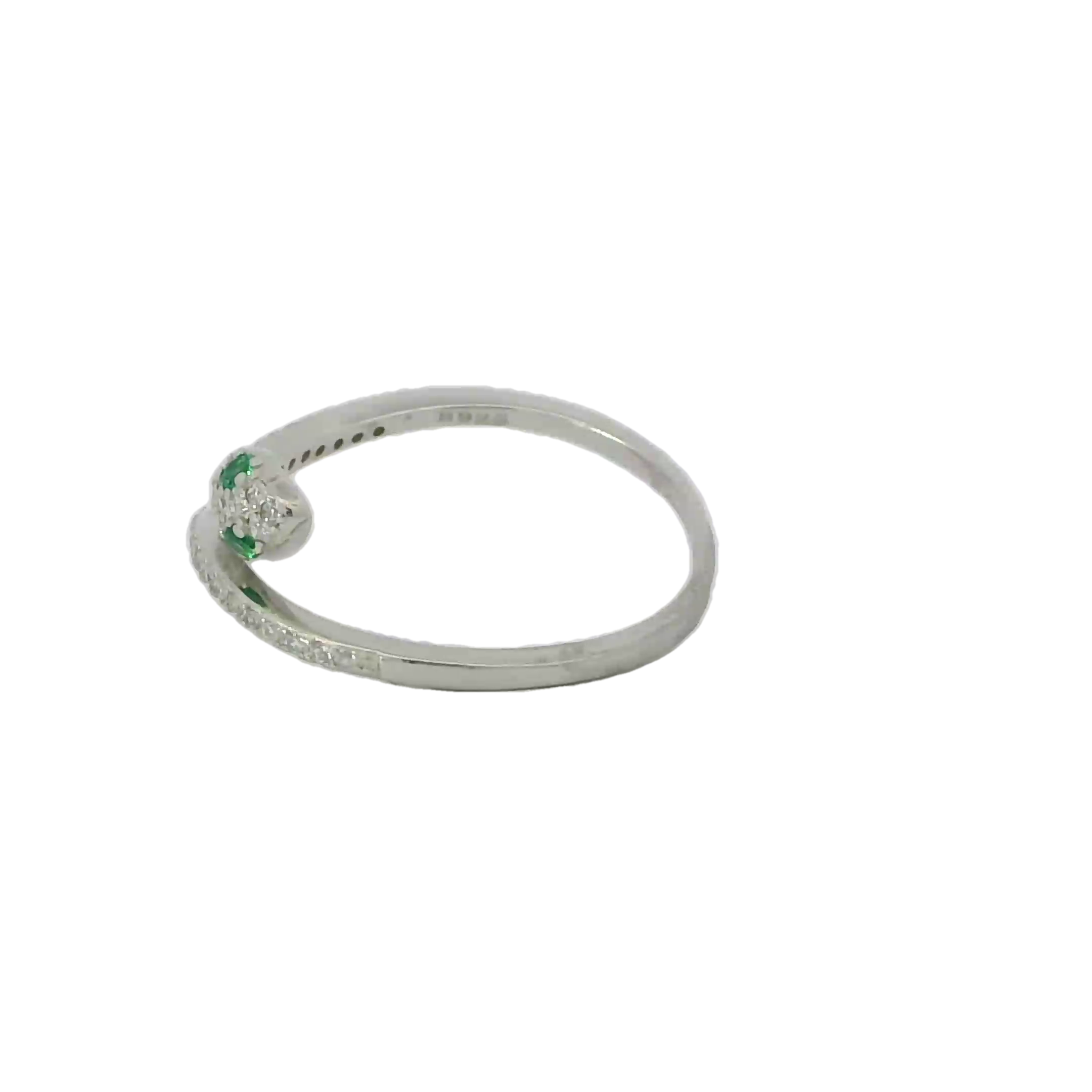 Sterling silver ring with cubic zirconia adjustable (Snake)