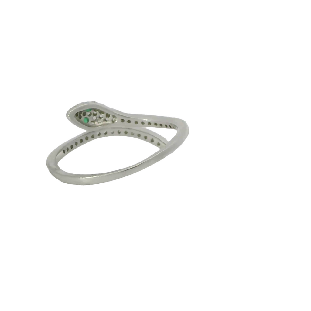 Sterling silver ring with cubic zirconia adjustable (Snake)