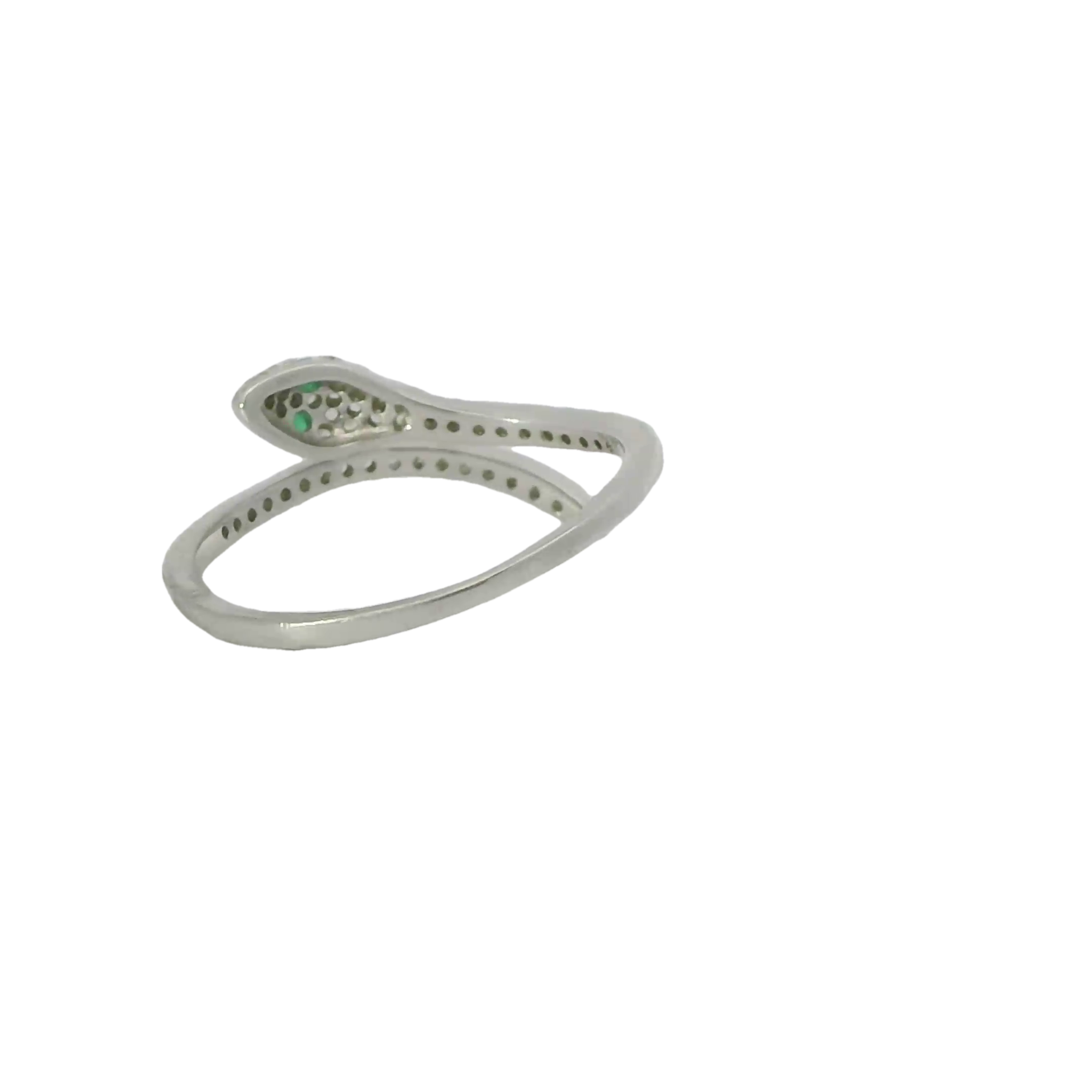 Sterling silver ring with cubic zirconia adjustable (Snake)