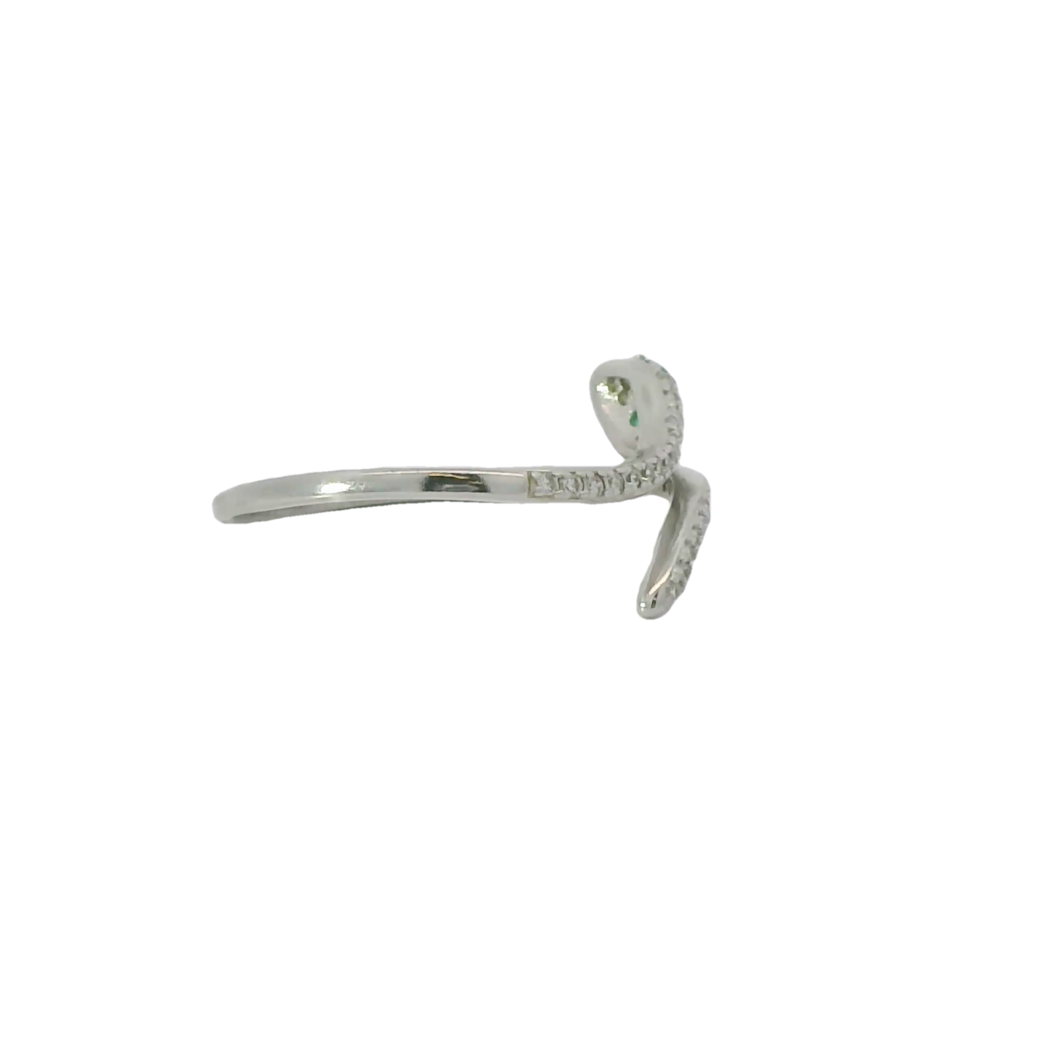 Sterling silver ring with cubic zirconia adjustable (Snake)