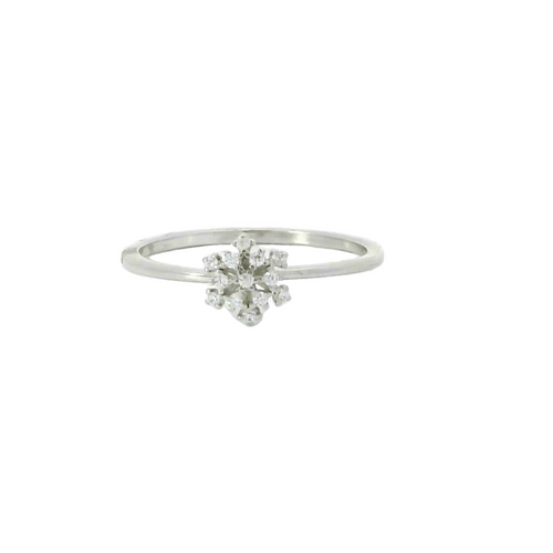 Sterling silver ring with cubic zirconia (Snowflake)