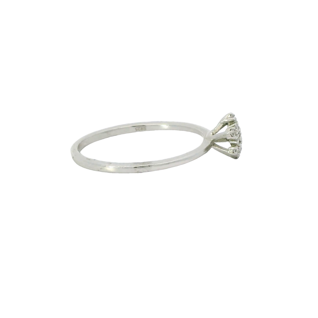 Sterling silver ring with cubic zirconia (Snowflake)