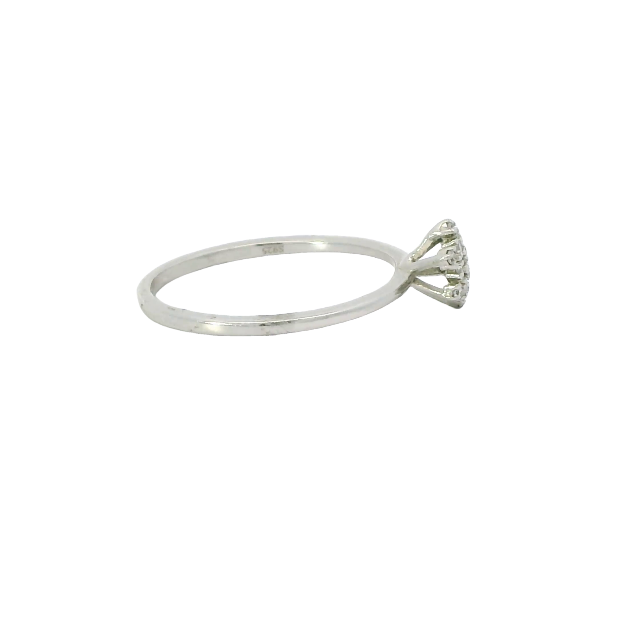 Sterling silver ring with cubic zirconia (Snowflake)