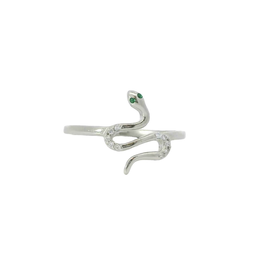 Sterling silver ring with cubic zirconia (Snake)