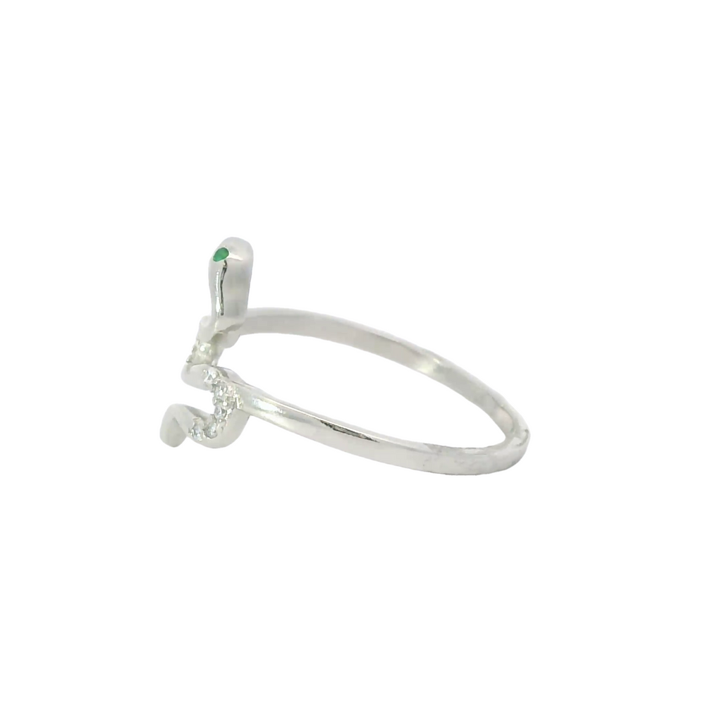 Sterling silver ring with cubic zirconia (Snake)