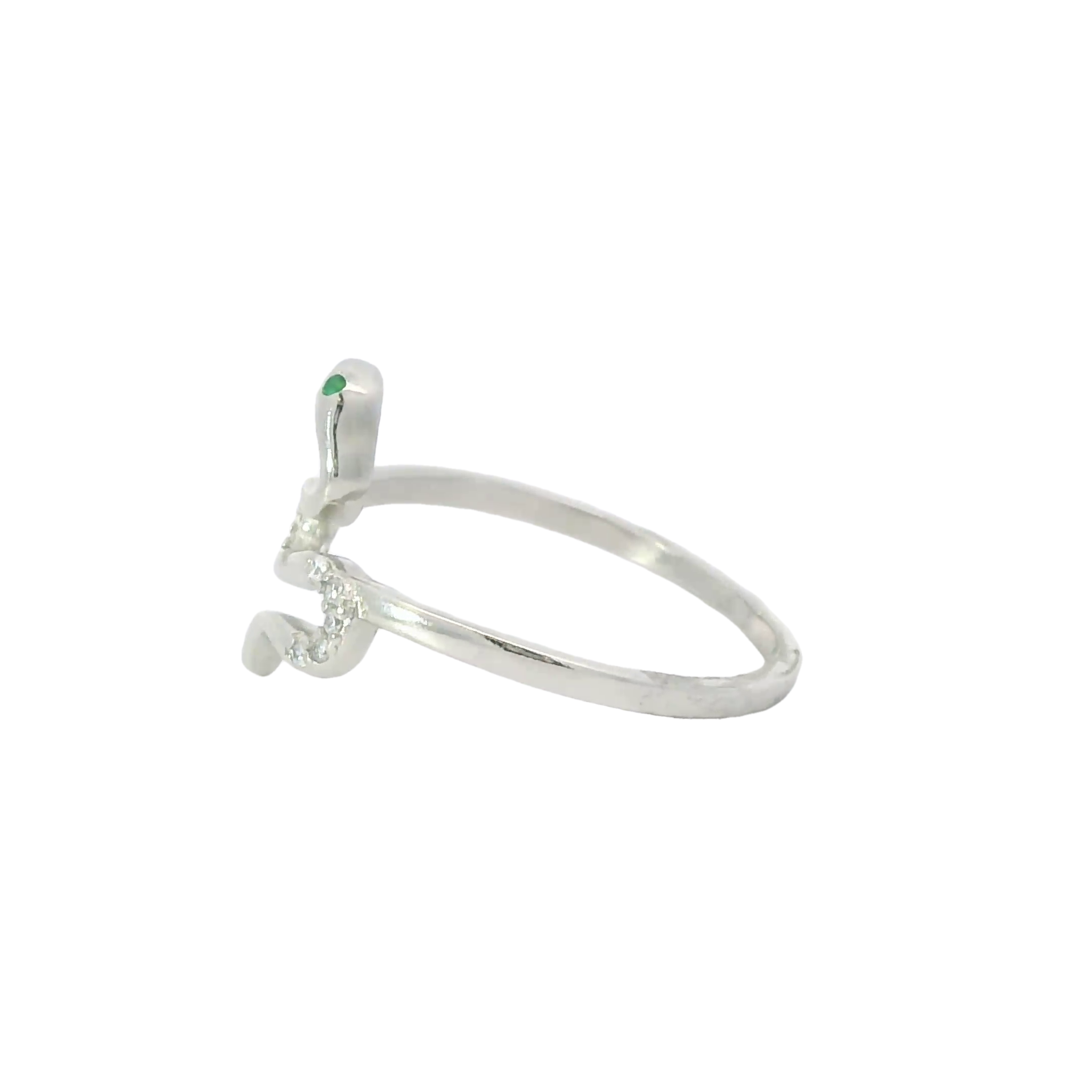 Sterling silver ring with cubic zirconia (Snake)