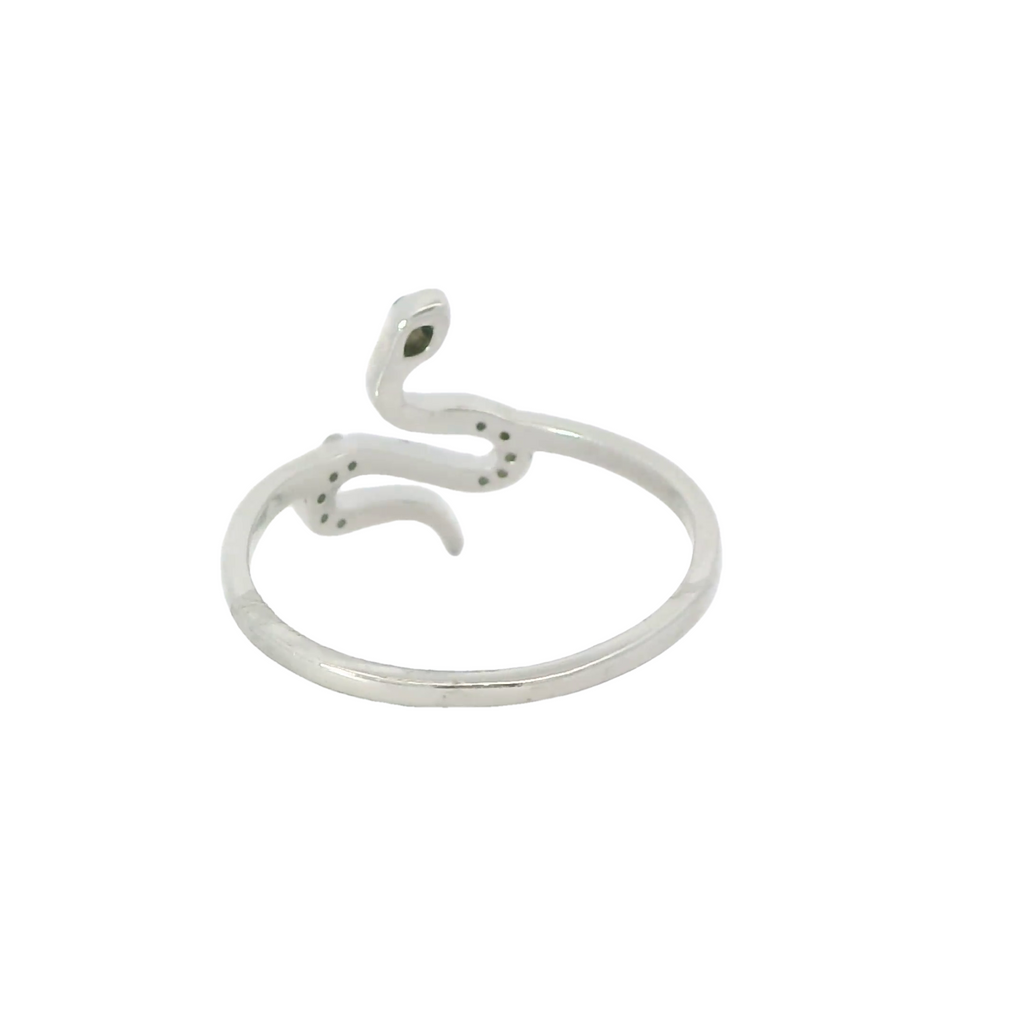 Sterling silver ring with cubic zirconia (Snake)