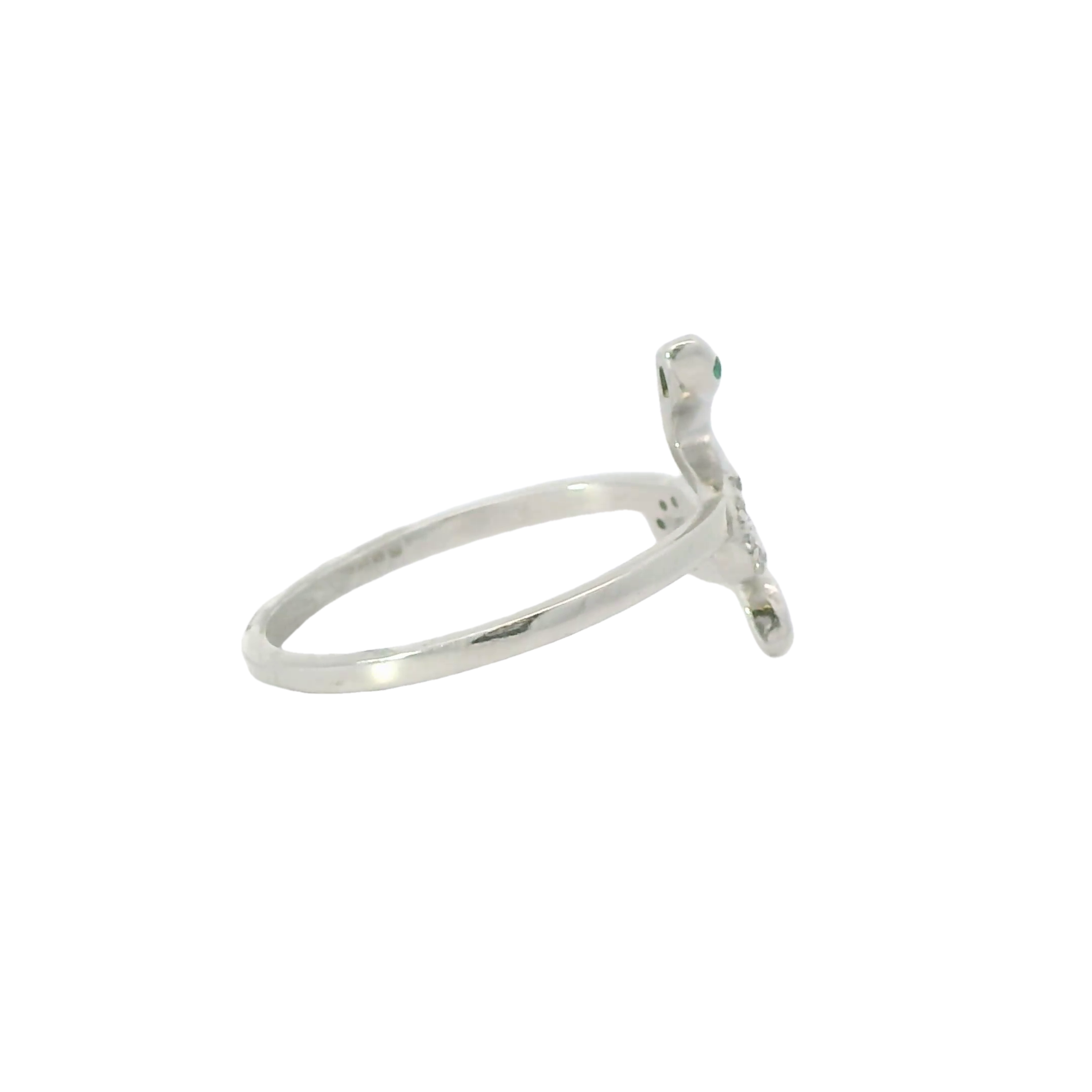 Sterling silver ring with cubic zirconia (Snake)