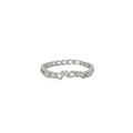 Sterling Silver heart band with cubic zirconia