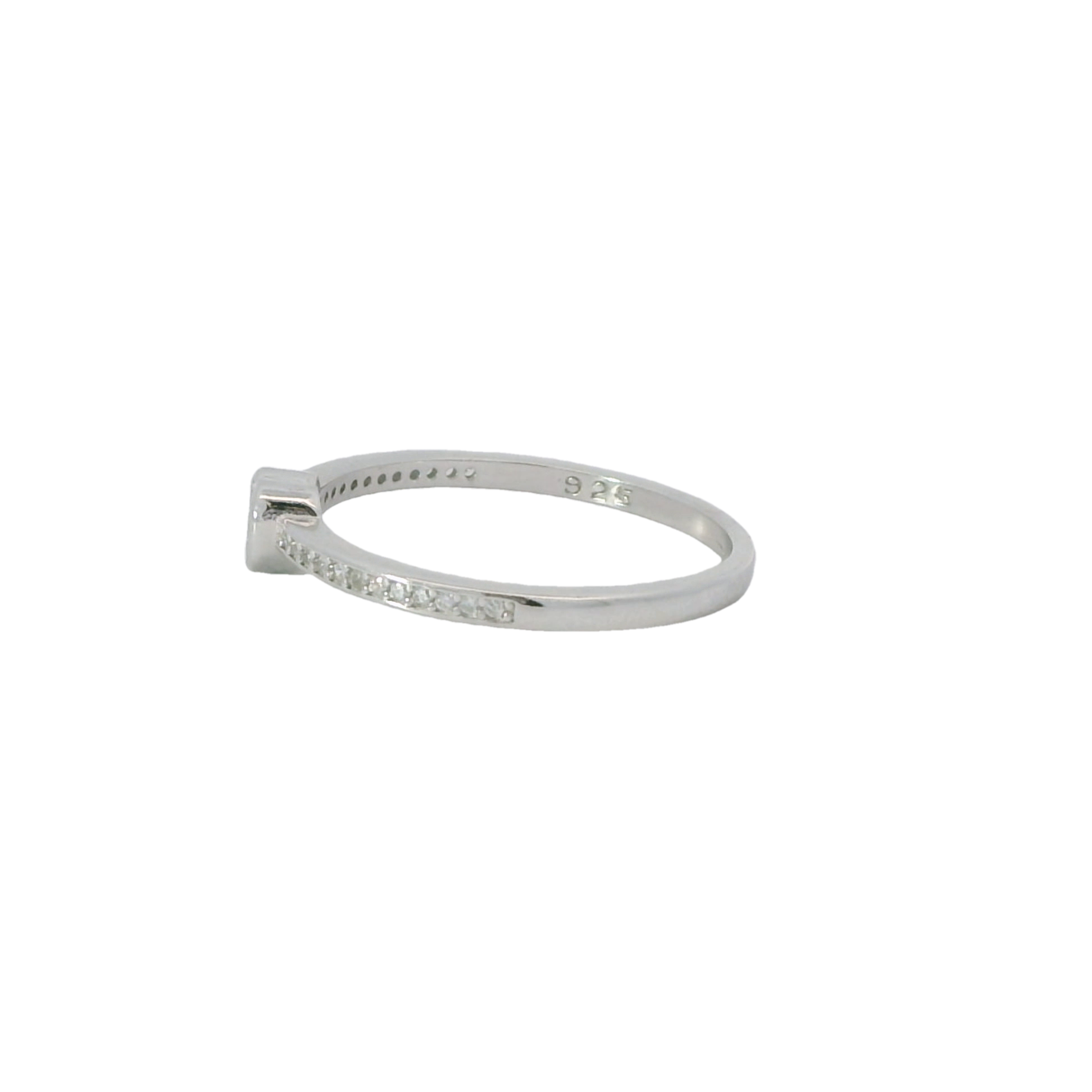 Sterling Silver with Cubic Zirconia heart ring