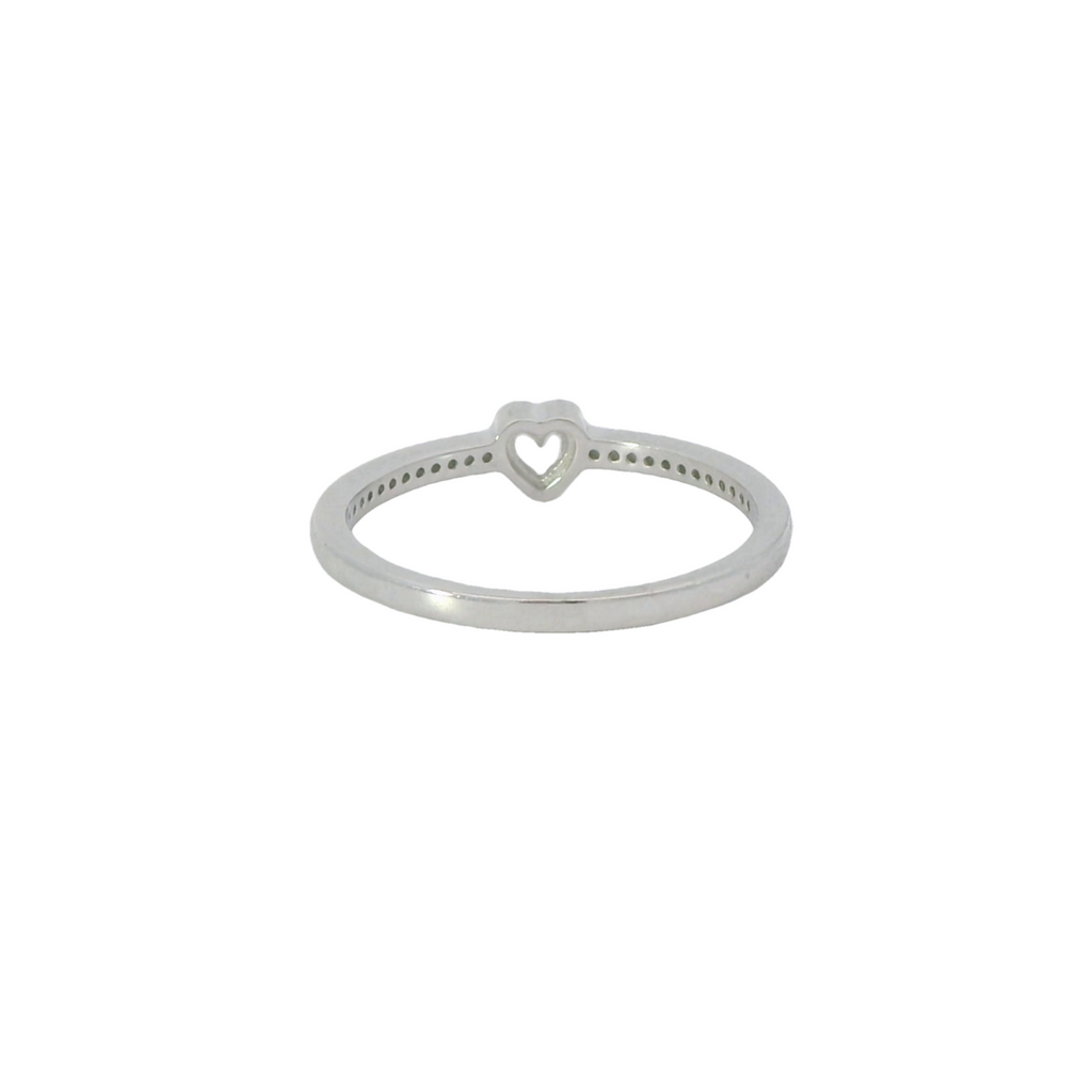Sterling Silver with Cubic Zirconia heart ring