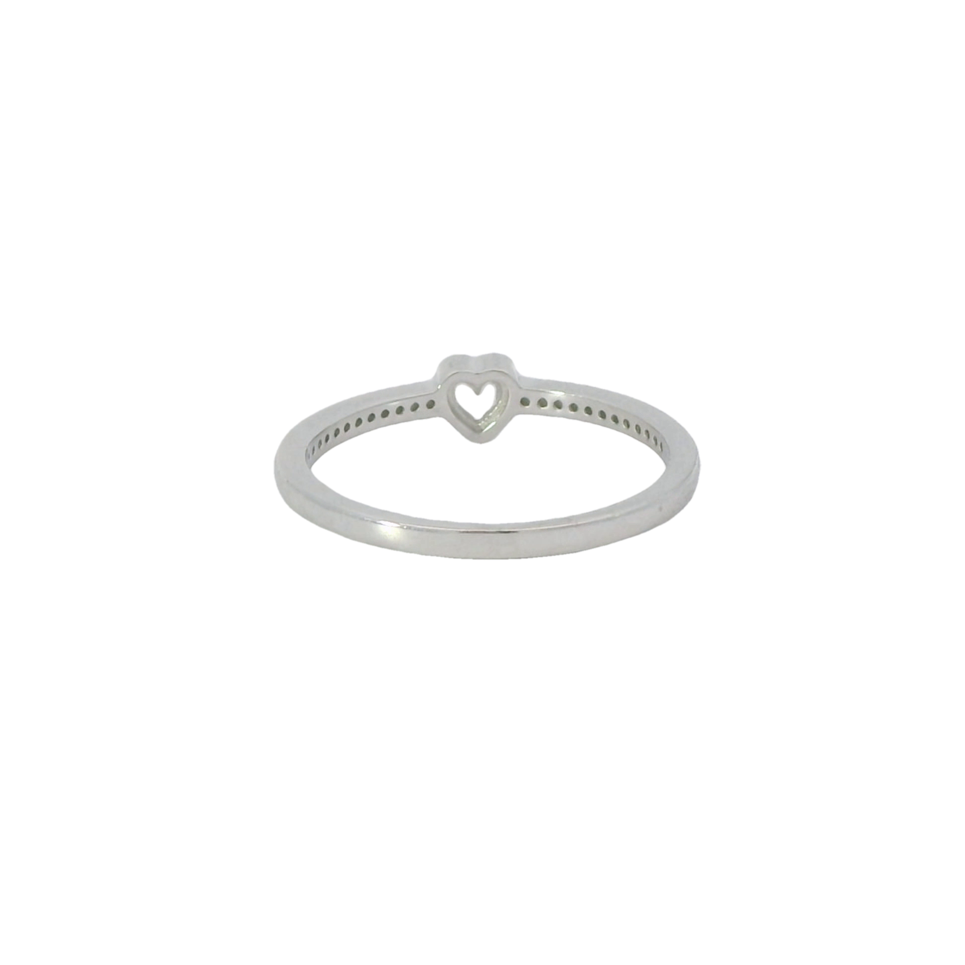 Sterling Silver with Cubic Zirconia heart ring