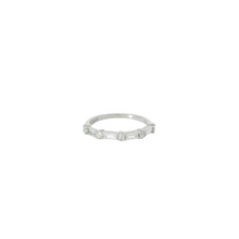 Load image into Gallery viewer, WHITE CUBIC ZIRCONIA STERLING SILVER WEDDING BAND ENGAGEMENT RING (BAGUETTE)