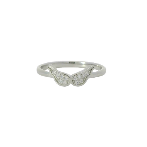 Sterling silver ring with cubic zirconia (Angel wings)