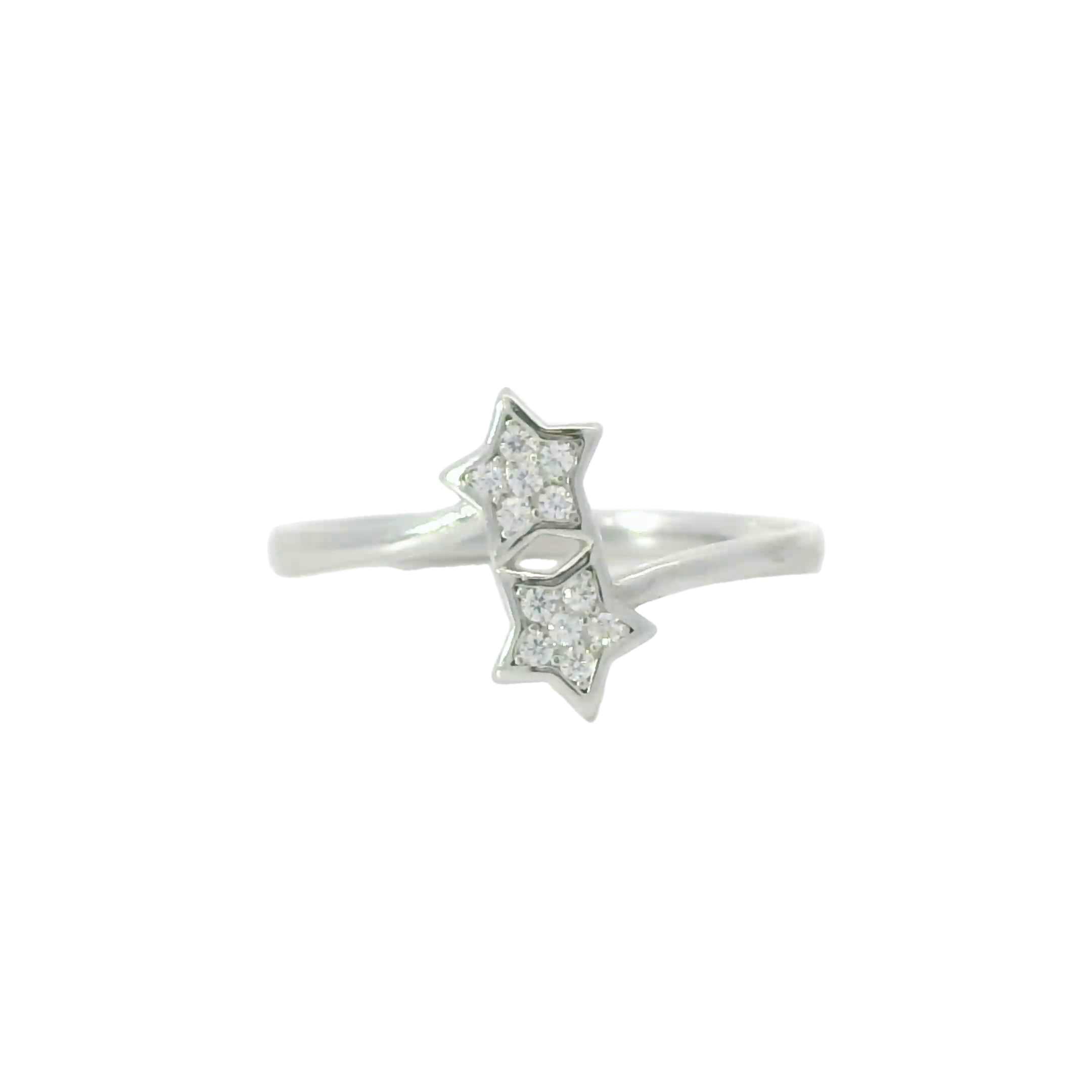 Sterling silver ring with cubic zirconia (Stars)