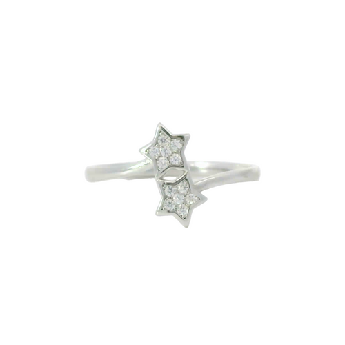 Sterling silver ring with cubic zirconia (Stars)