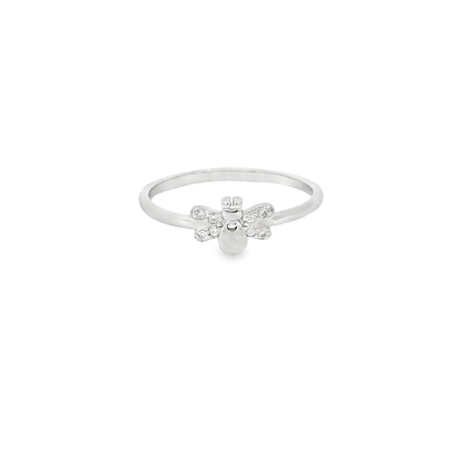 Bee Cubic Zirconia Sterling Silver Ring