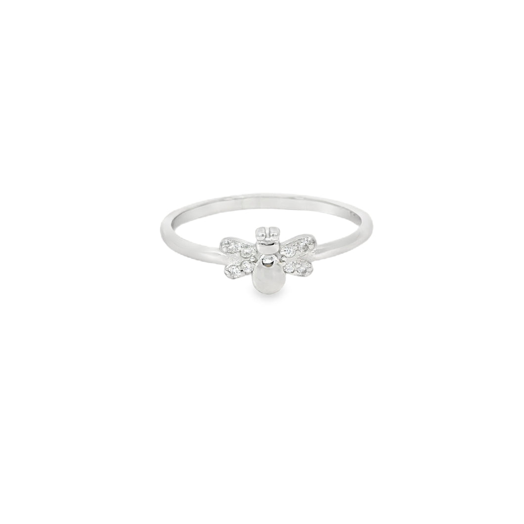 Bee Cubic Zirconia Sterling Silver Ring