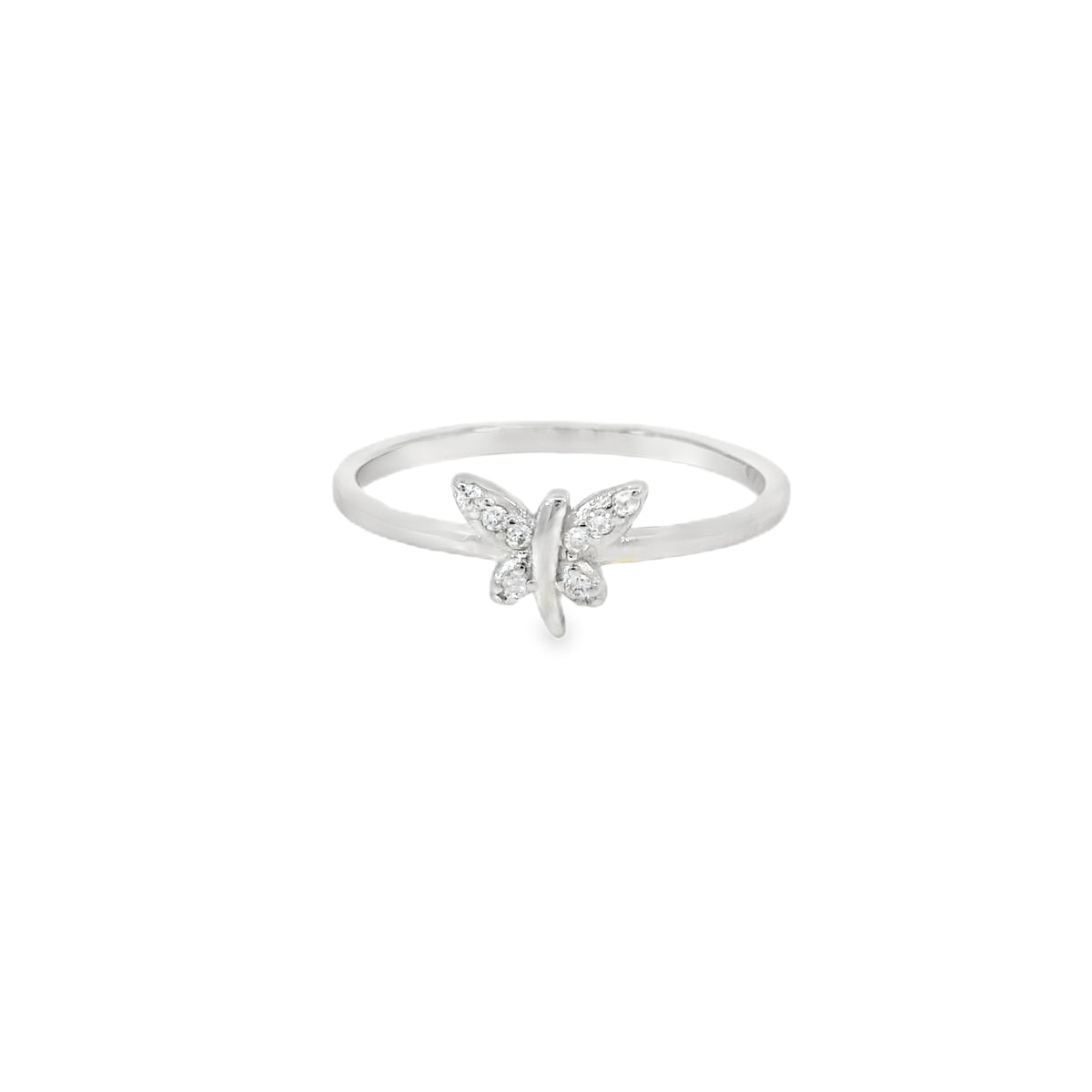 Dragonfly Cubic Zirconia Sterling Silver Ring