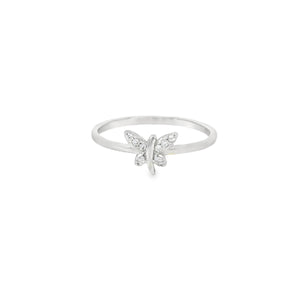 Dragonfly Cubic Zirconia Sterling Silver Ring