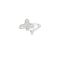 Butterfly Cubic Zirconia Sterling Silver Ring Adjustable