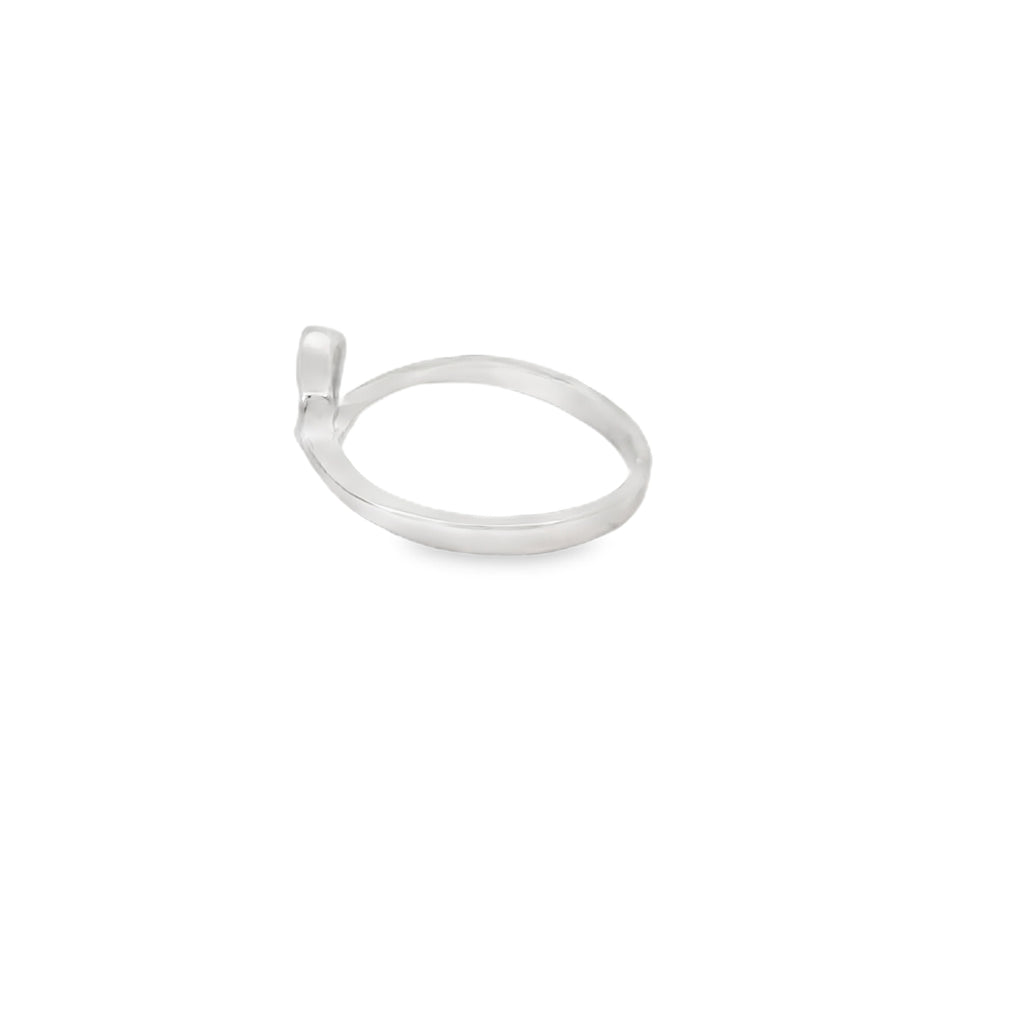 Adjustable Heart Cubic Zirconia Sterling Silver Ring