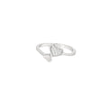 Adjustable Heart Cubic Zirconia Sterling Silver Ring