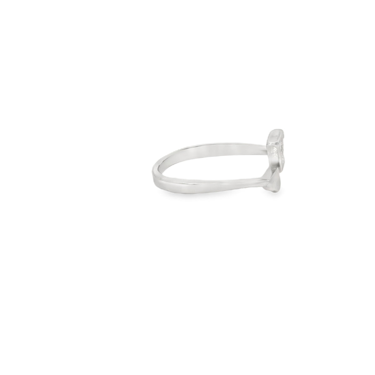 Adjustable Heart Cubic Zirconia Sterling Silver Ring