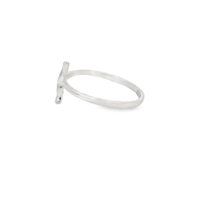 Whale Tail Cubic Zirconia Sterling Silver Ring