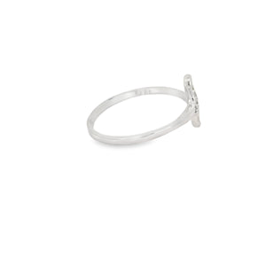 Whale Tail Cubic Zirconia Sterling Silver Ring