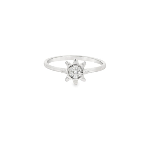 Cubic Zirconia Sun Sterling Silver Ring