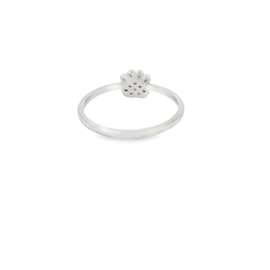 Cubic Zirconia Dog Paw Sterling Silver Ring