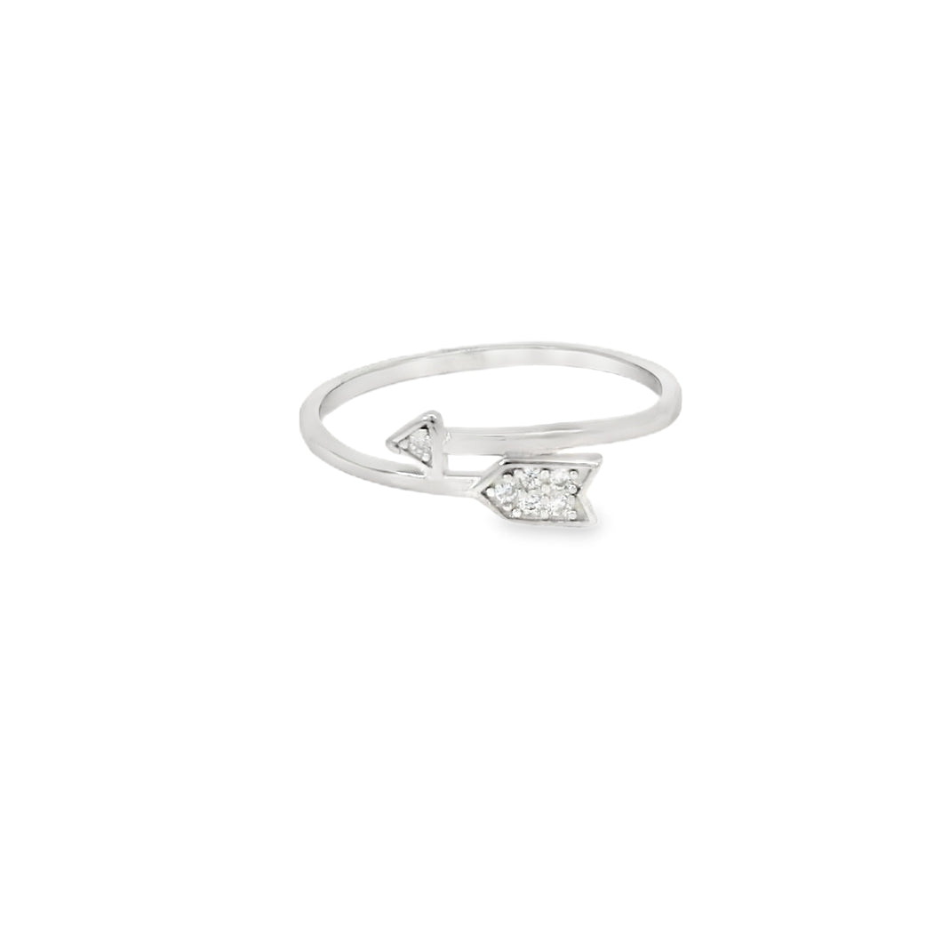 Cubic Zirconia Arrow Sterling Silver Ring