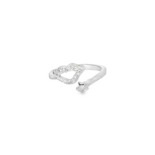 Kiss Lips Cubic Zirconia Sterling Silver Ring