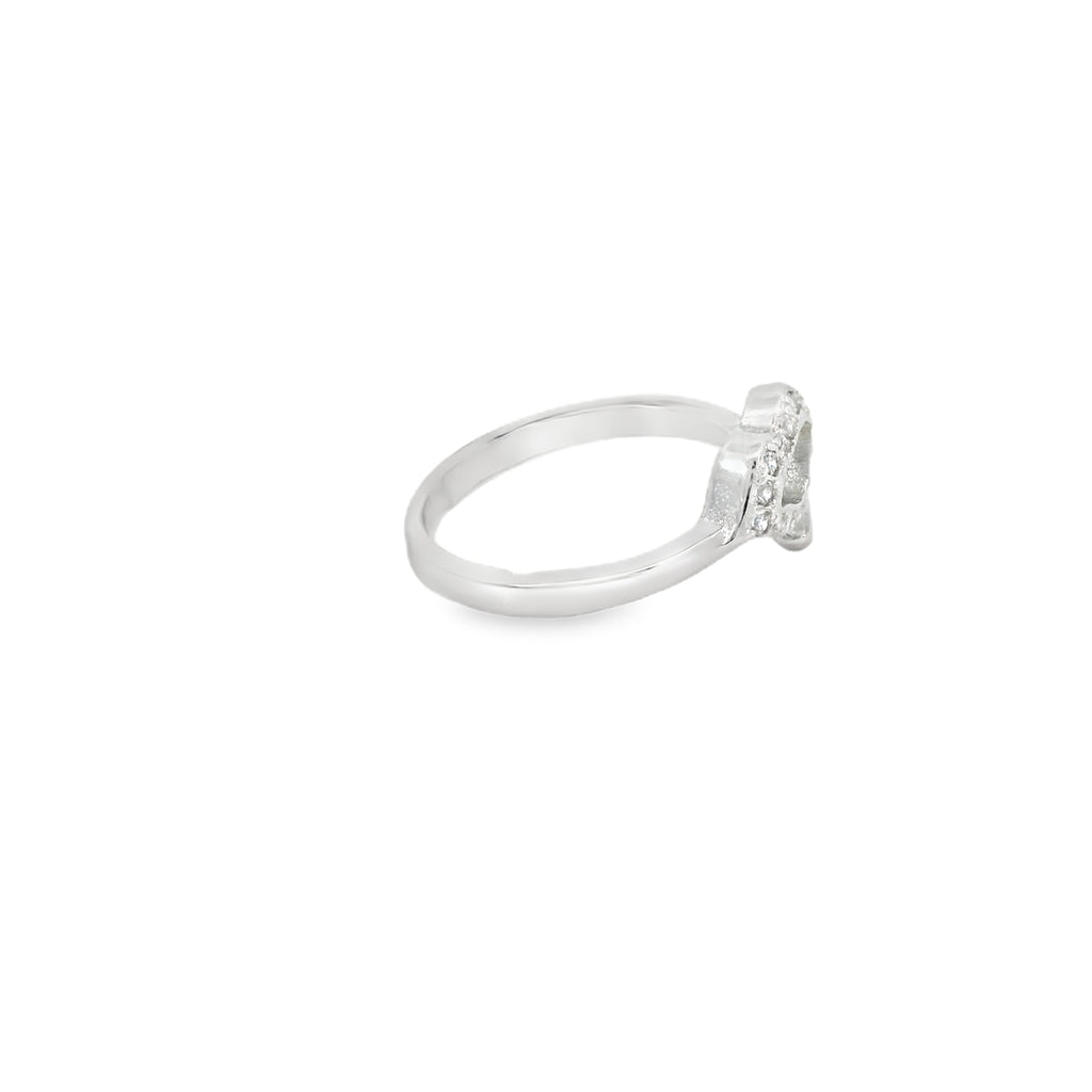Kiss Lips Cubic Zirconia Sterling Silver Ring