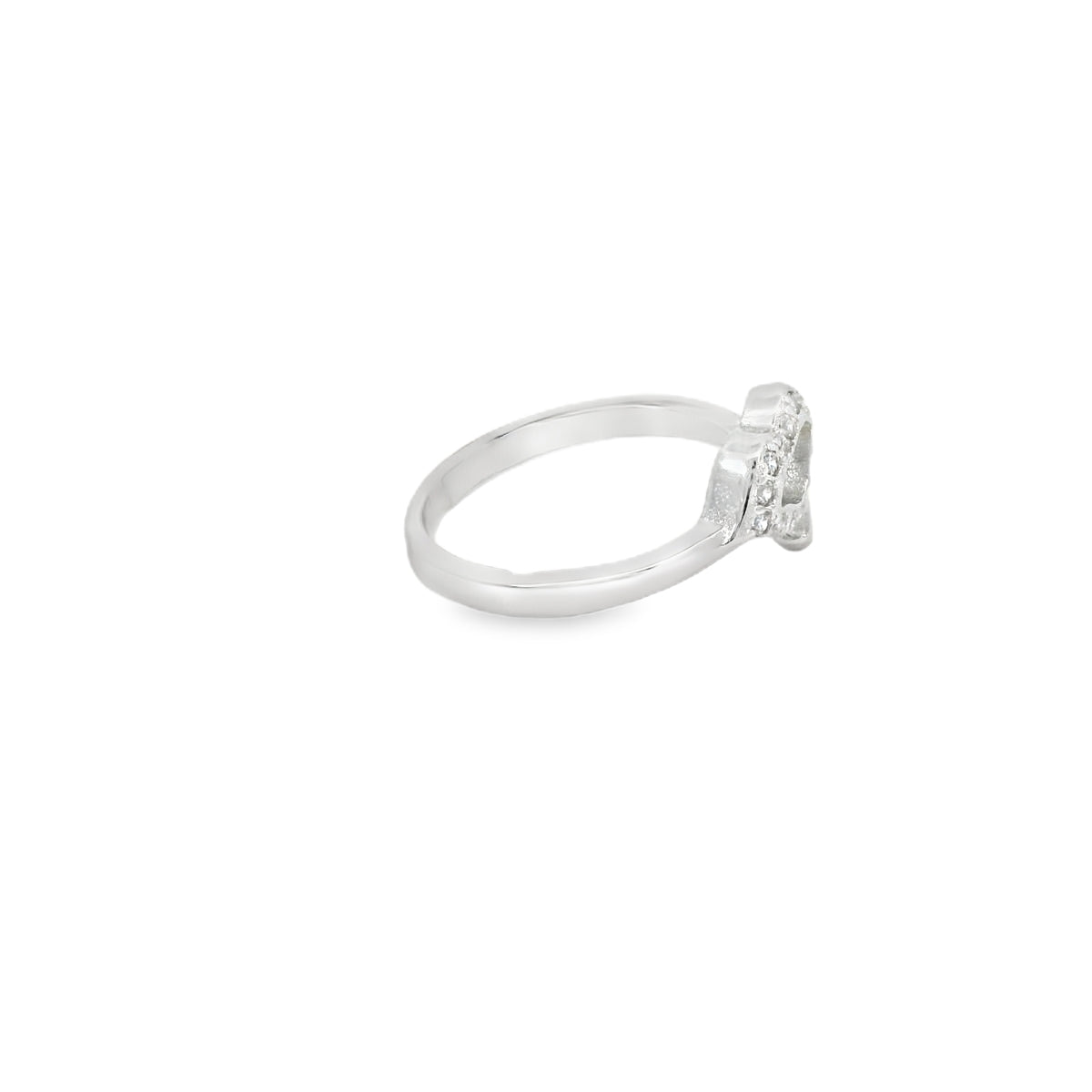 Kiss Lips Cubic Zirconia Sterling Silver Ring