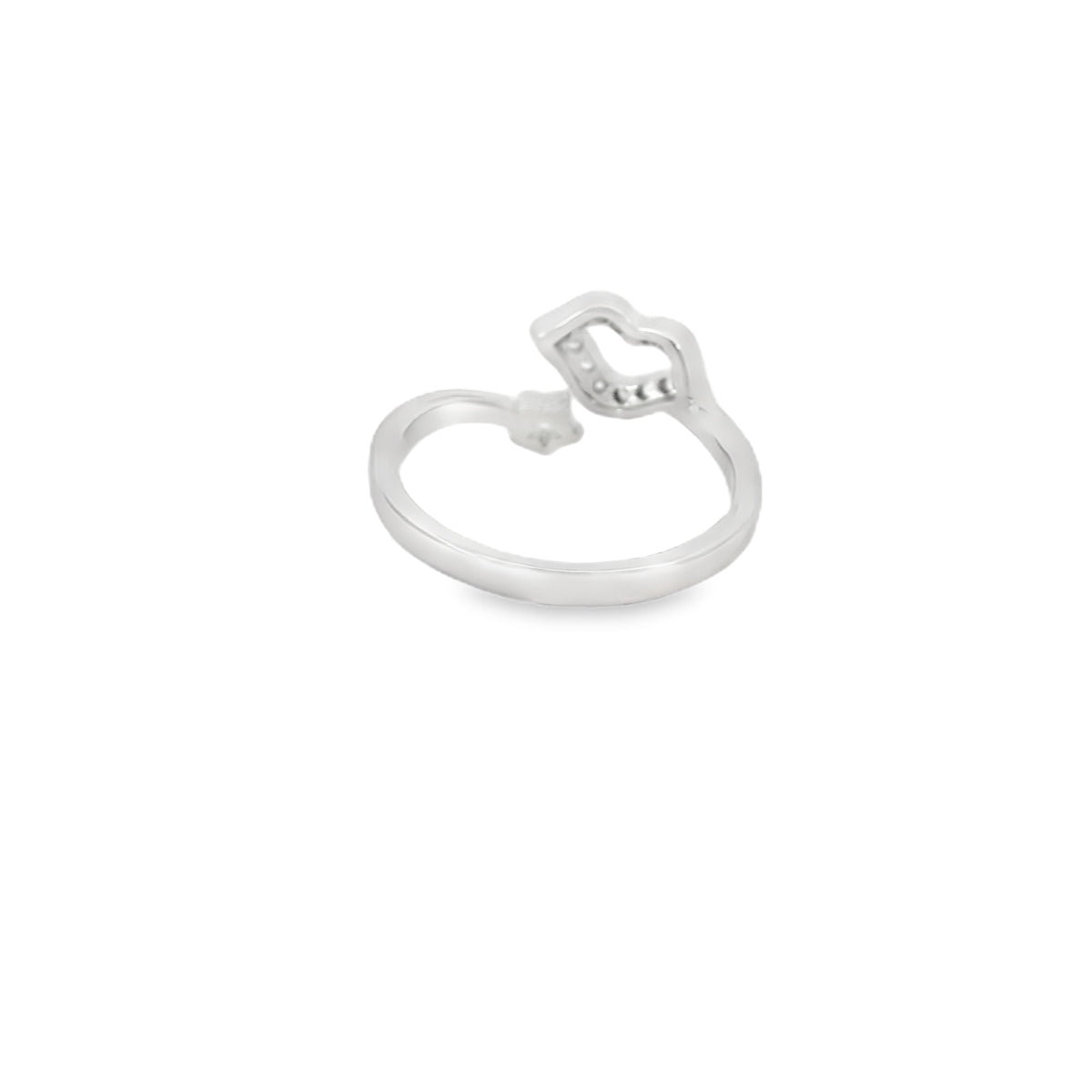 Kiss Lips Cubic Zirconia Sterling Silver Ring