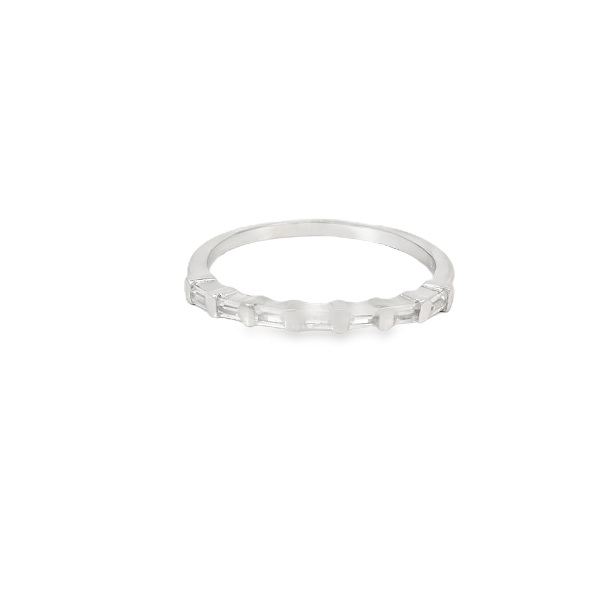 Baguette Cubic Zirconia Sterling Silver Band Ring