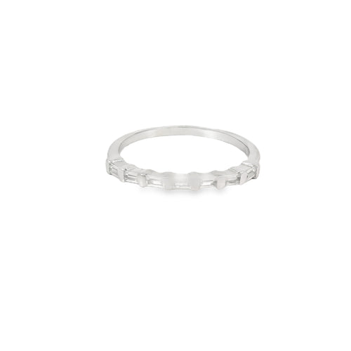 Baguette Cubic Zirconia Sterling Silver Band Ring