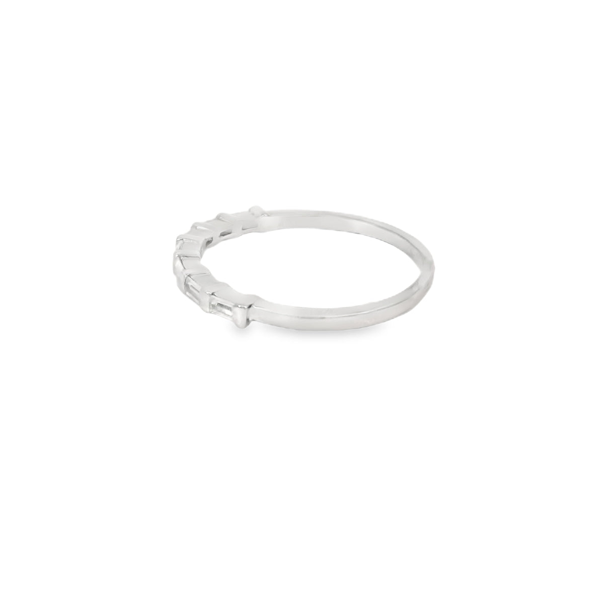 Baguette Cubic Zirconia Sterling Silver Band Ring