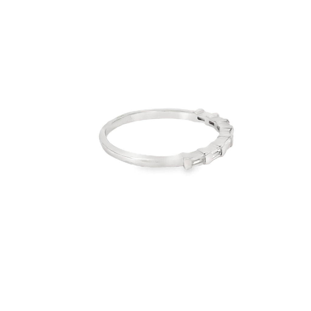 Baguette Cubic Zirconia Sterling Silver Band Ring