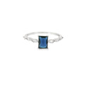 Sapphire Cubic Zirconia Sterling Silver Ring
