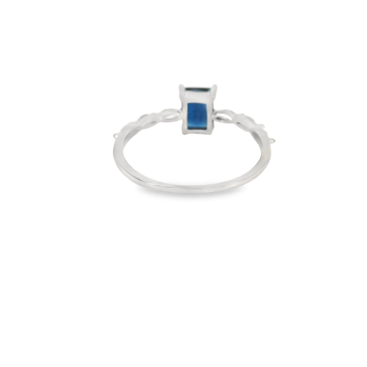 Sapphire Cubic Zirconia Sterling Silver Ring