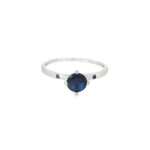 Sapphire Cubic Zirconia Sterling Silver Ring
