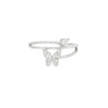 Butterfly Cubic Zirconia Sterling Silver Ring