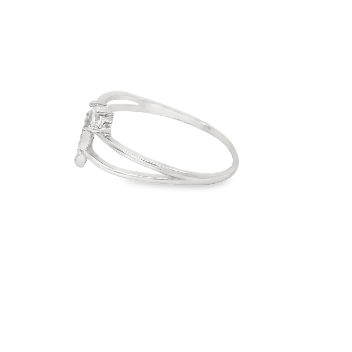 Butterfly Cubic Zirconia Sterling Silver Ring