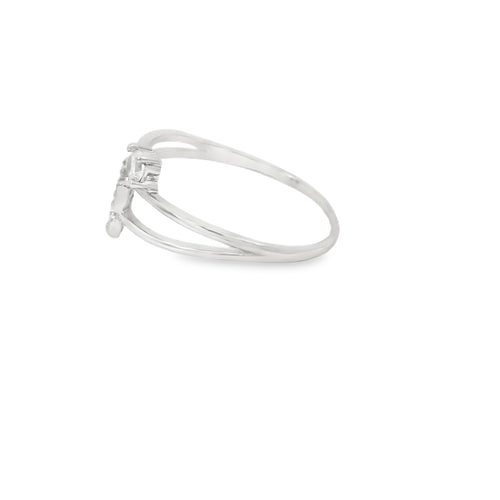 Butterfly Cubic Zirconia Sterling Silver Ring