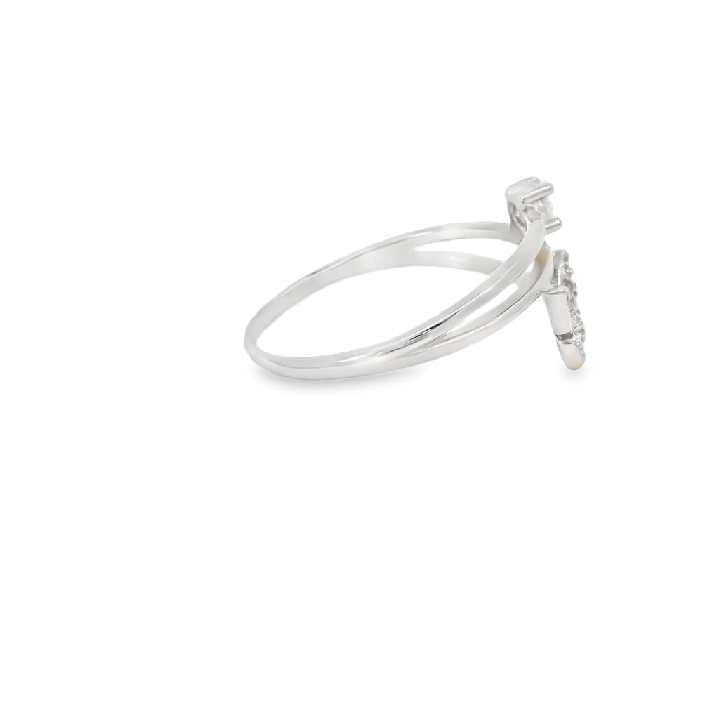 Butterfly Cubic Zirconia Sterling Silver Ring