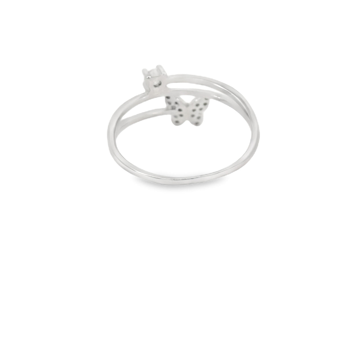 Butterfly Cubic Zirconia Sterling Silver Ring