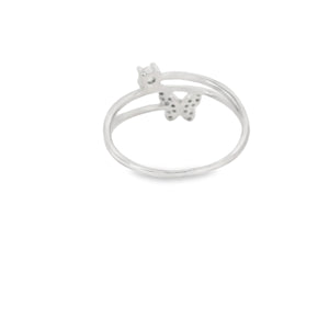 Butterfly Cubic Zirconia Sterling Silver Ring